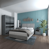 Cora Bedroom Set (Bed Frame + Side Table + Dressing Table + Wardrobe)